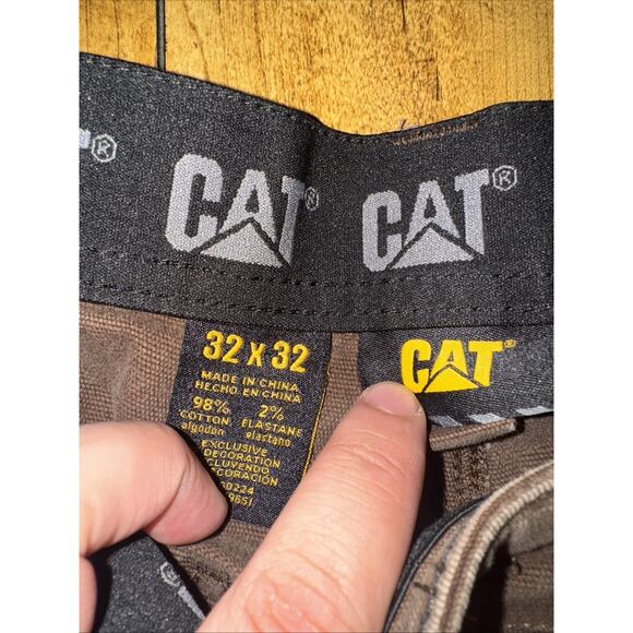 Caterpillar Workwear Pants Brown 32x32 Utility Carpenter Heavy Duty - Picture 5 of 7